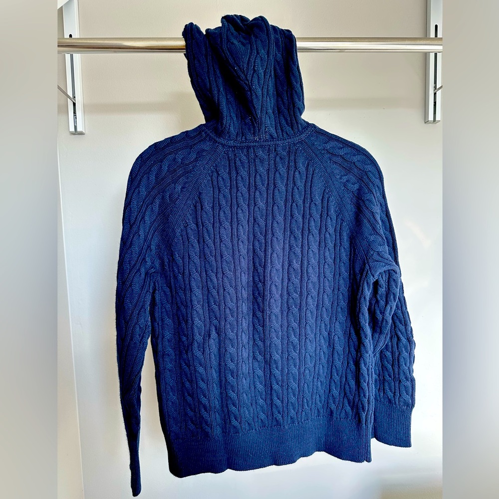 NWOT J. Crew Navy Sweater Hoodie - Picture 4 of 6